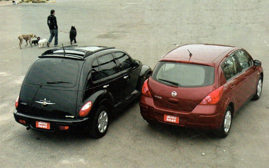 Chrysler PT Cruiser Classic vs Nissan Tiida Visia